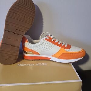 Michael Kors Orange and White Athletic Shoes